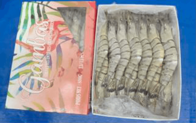 Whole raw Black Tiger shrimp 21/30, 800g box - frozen