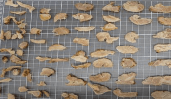 Roasted chicken leg slices 8mm - frozen