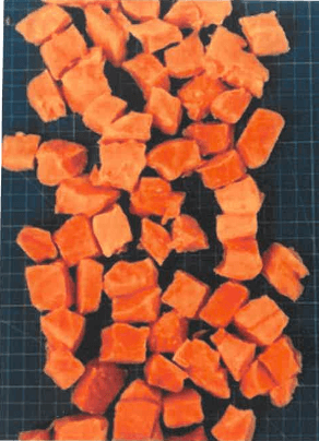 Cubes 20x20 de saumon surgelés